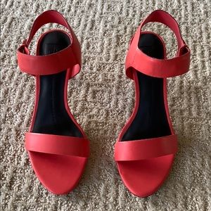 EUC DV bright coral straps heels